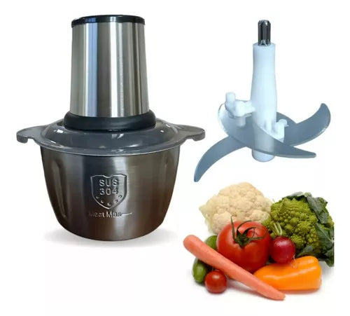 Picadora y Moledora de alimentos 2 Litros Acero Inoxidable